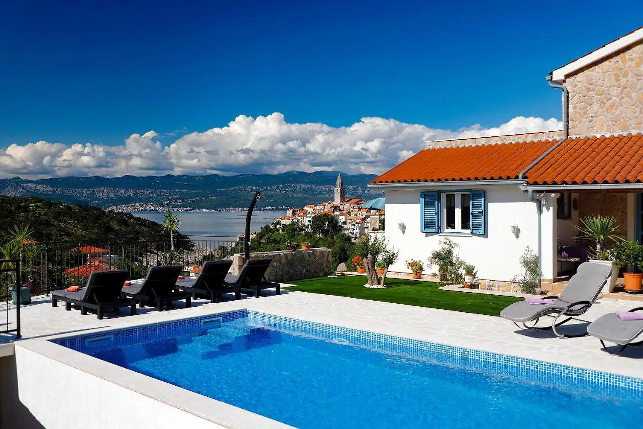 Romantic Stone Villa With Pool, Panoramic Sea View Near The Beach - By Traveler Tourist Agency Krk Id 2134 Vrbnik 0*,  Croatia