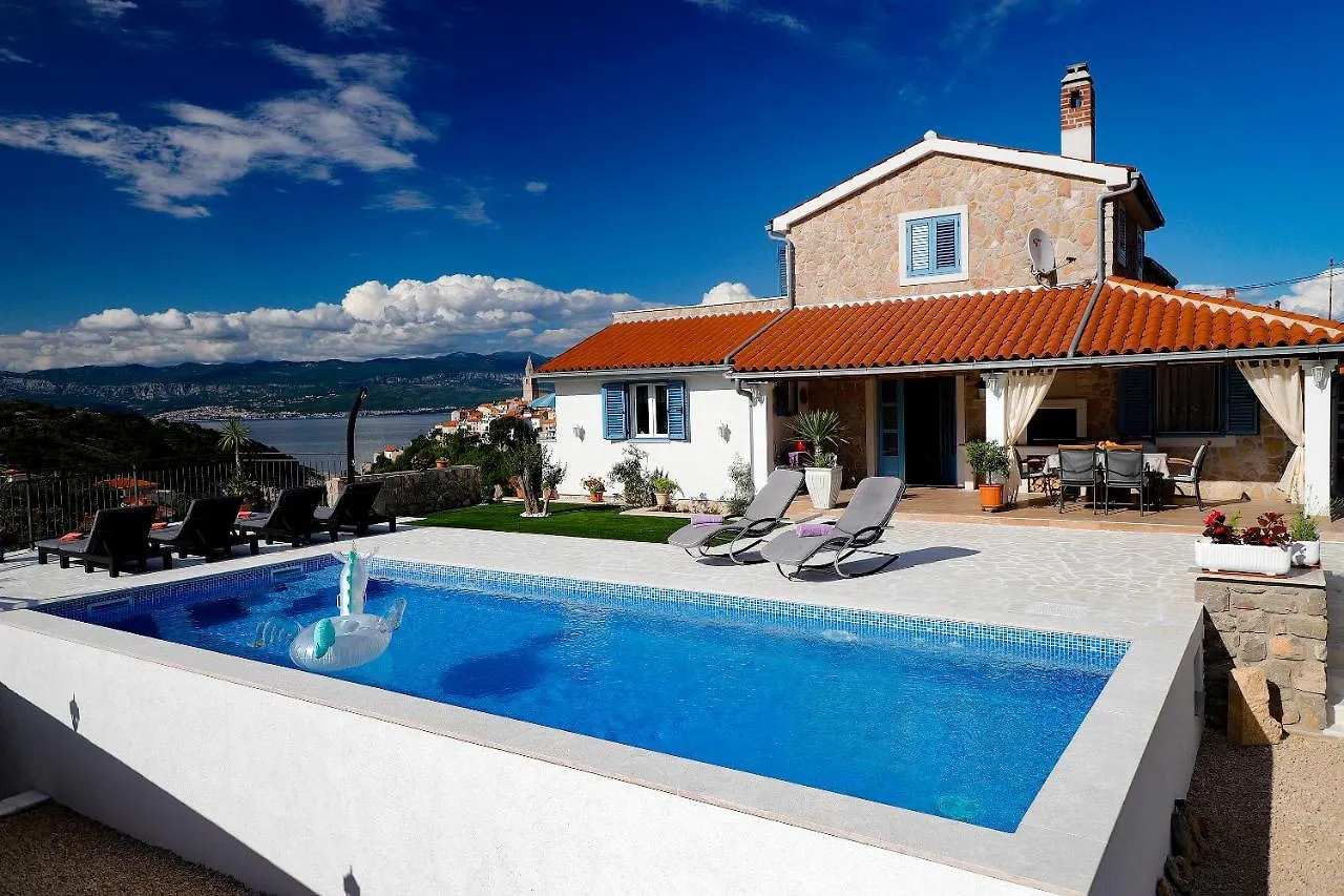 Romantic Stone Villa With Pool, Panoramic Sea View Near The Beach - By Traveler Tourist Agency Krk Id 2134 Vrbnik