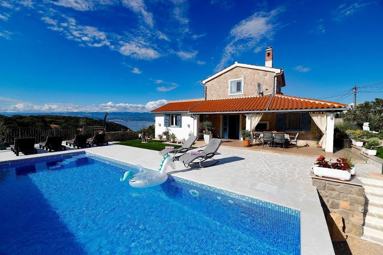 Romantic Stone Villa With Pool, Panoramic Sea View Near The Beach - By Traveler Tourist Agency Krk Id 2134 Vrbnik  0*, Vrbnik (Primorje-Gorski Kotar) Croatia
